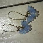 Baby Bell Flower Earrings. Light Blue, Cornflower..