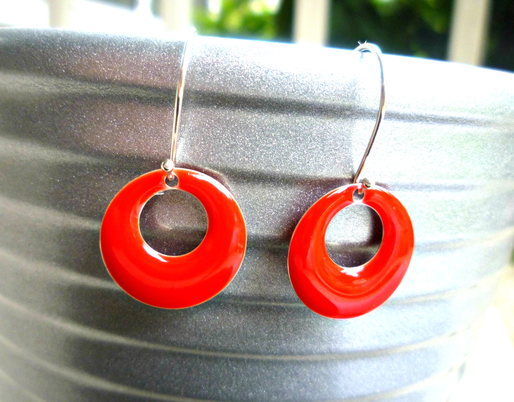 Lady In Red. Red Enameled And Bali Sterling Silver Earrings. Red ...